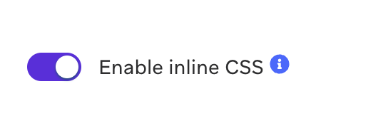 Kontrollkästchen zur Verwaltung des CSS-Inlinings im HTML-Composer.