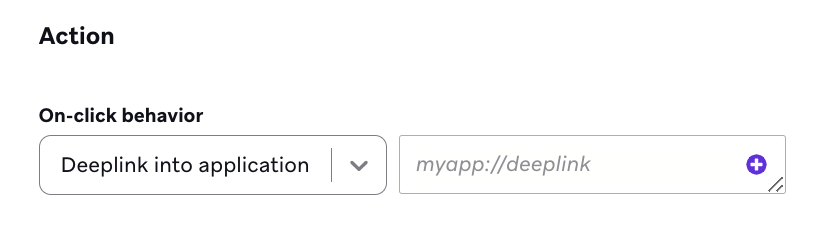 Die erweiterten Einstellungen für Deeplinking im Braze Push Composer.