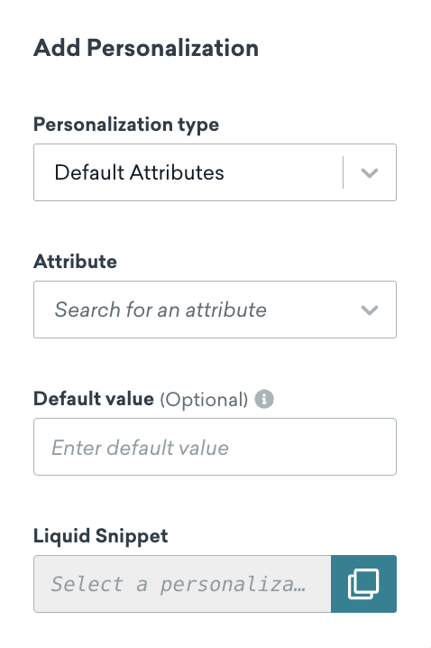 Der Tab „Personalisierung hinzufügen“ mit Optionen.