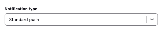 Benachrichtigungstyp mit Standard-Push als ausgewähltem Beispiel.
