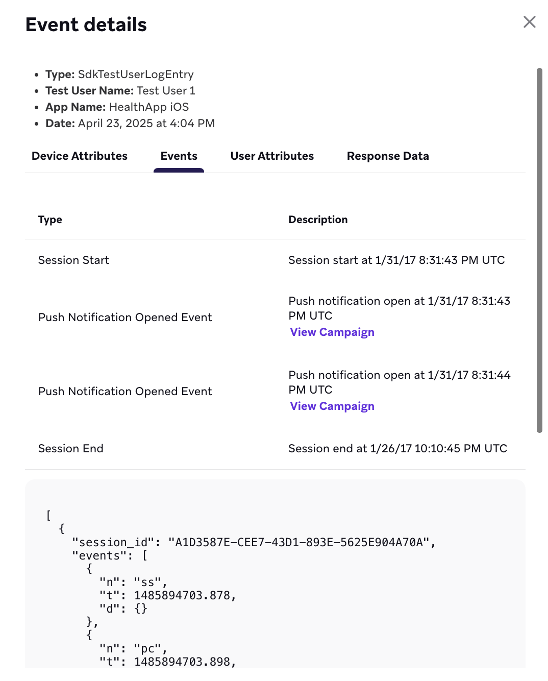 Rohprotokolle für Events