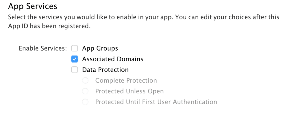 Abschnitt „App Services“