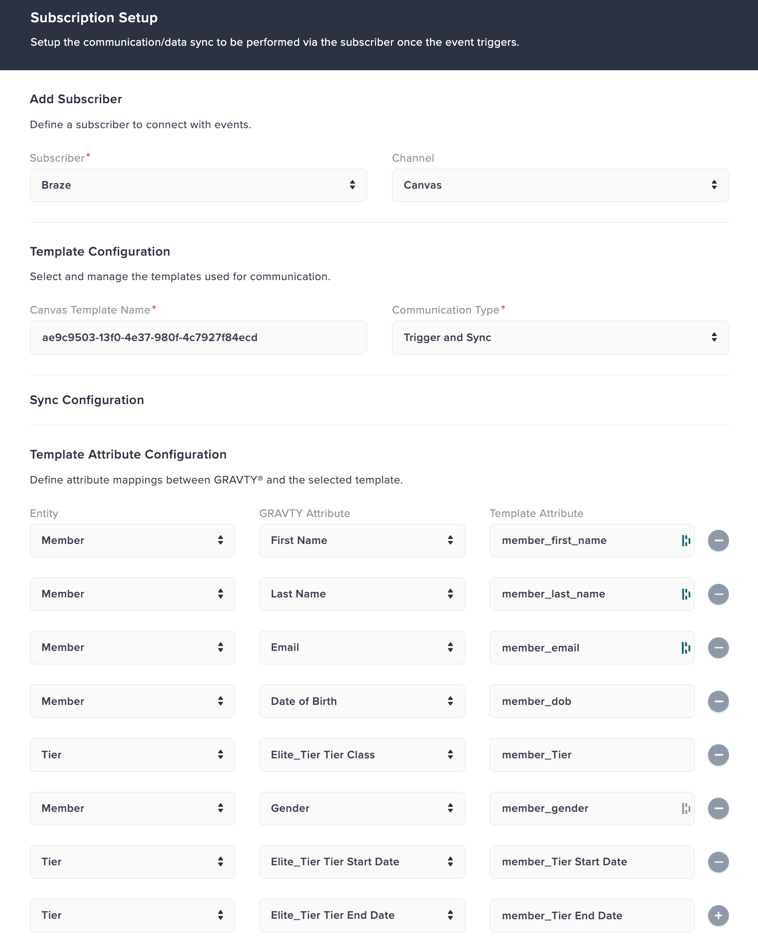 Configuración de mapeado de atributos para la sincronización de miembros con Braze.