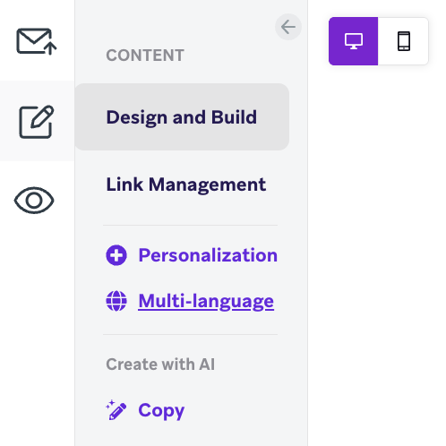 Configuración multilingüe para el correo electrónico.