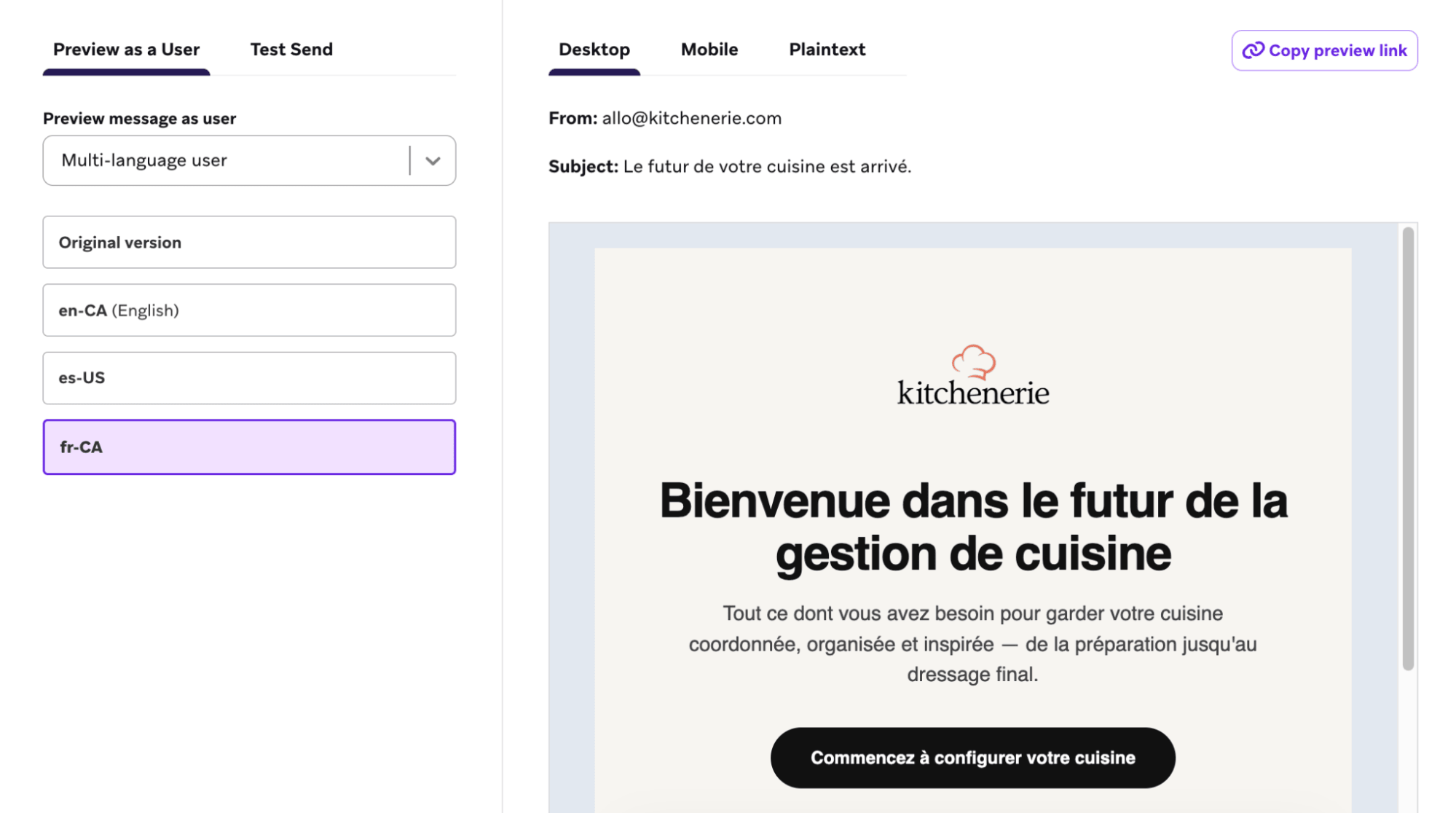 Vistas previas de configuraciones regionales