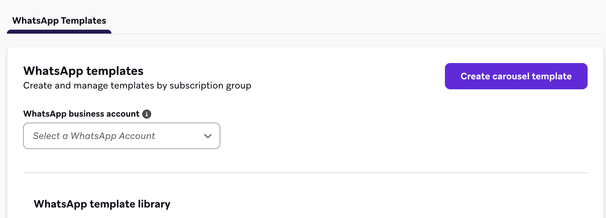 Botón para crear una plantilla de carrusel.