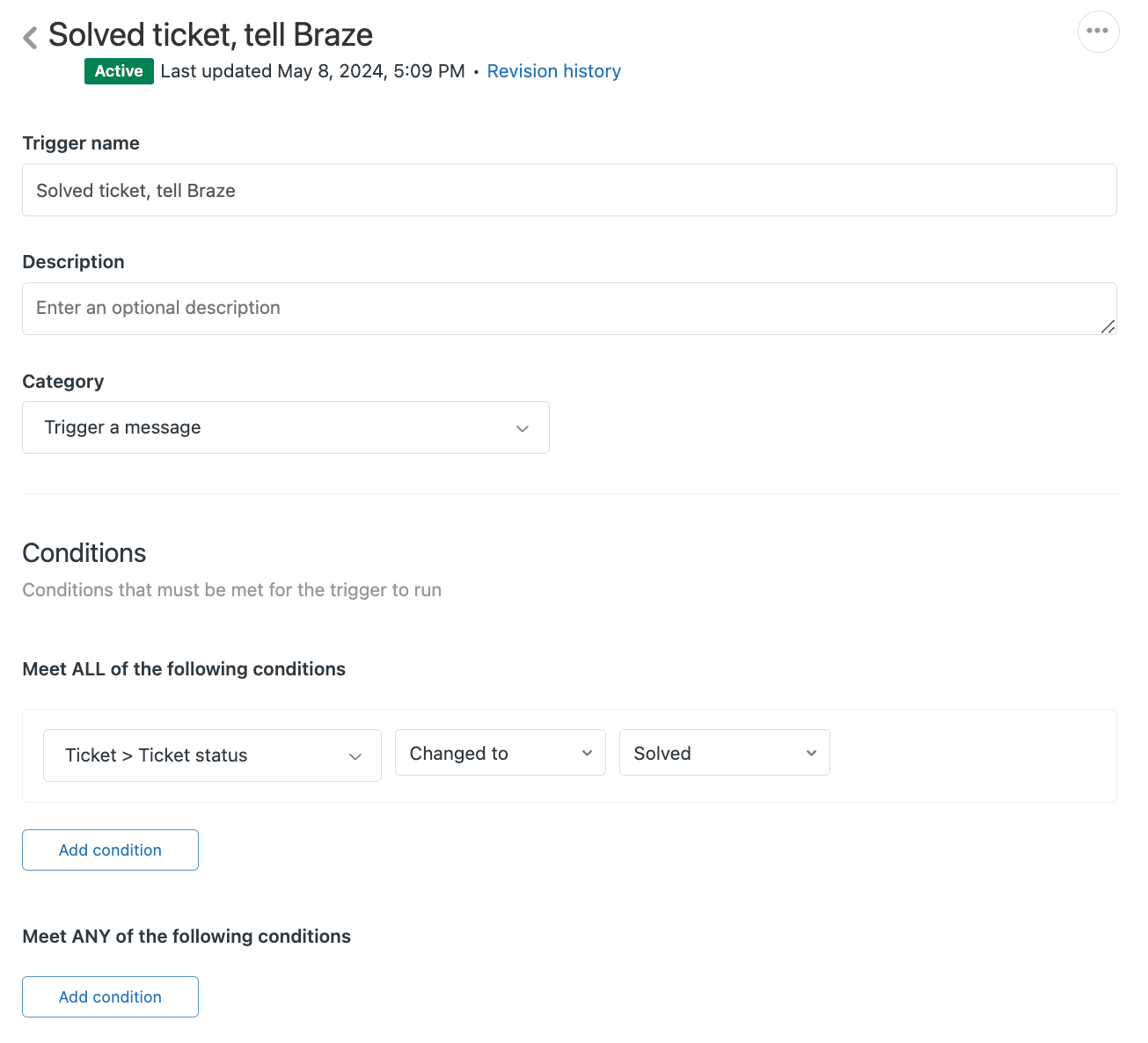 Resuelta la configuración de tickets en Zendesk.