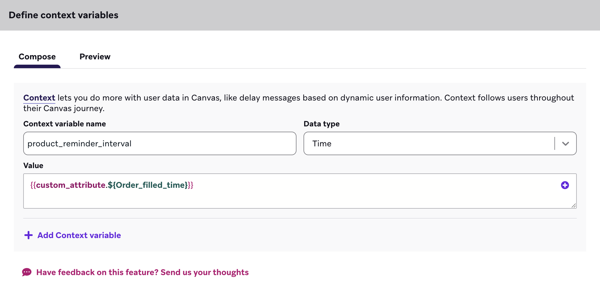 Le "product_reminder_interval" et sa valeur.