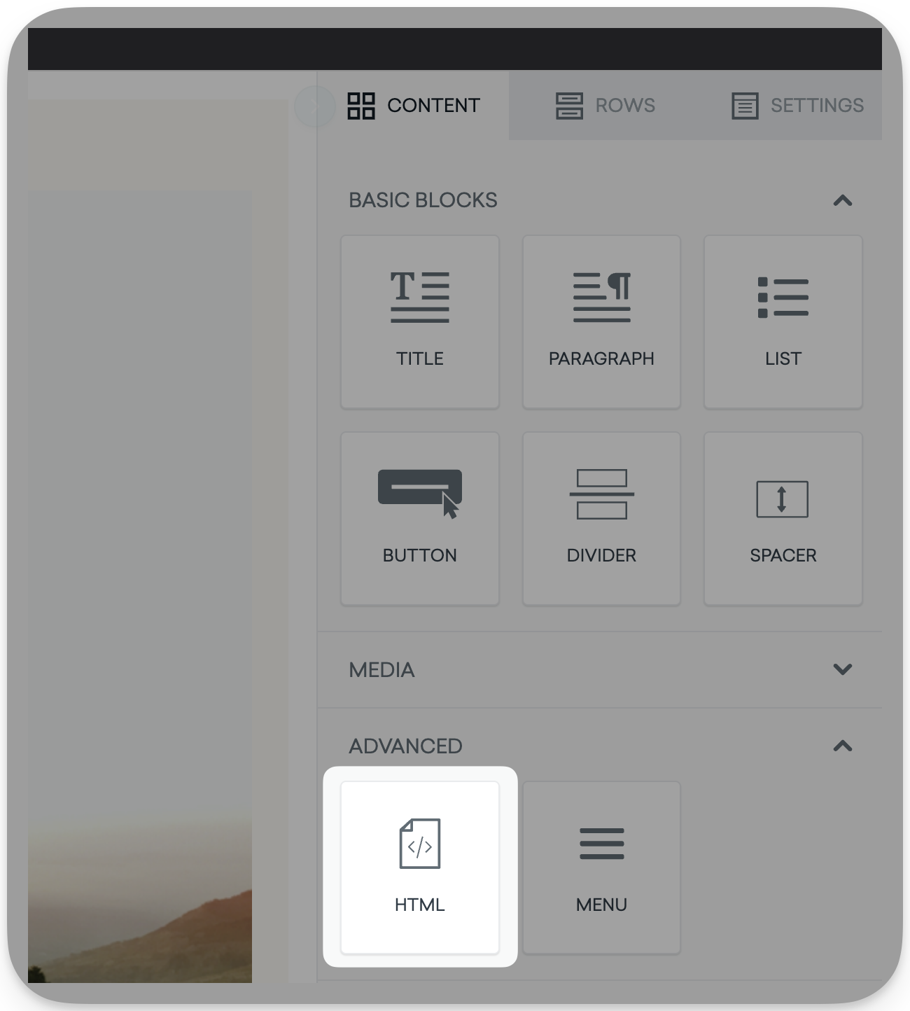 Obtenir le code du bloc HTML