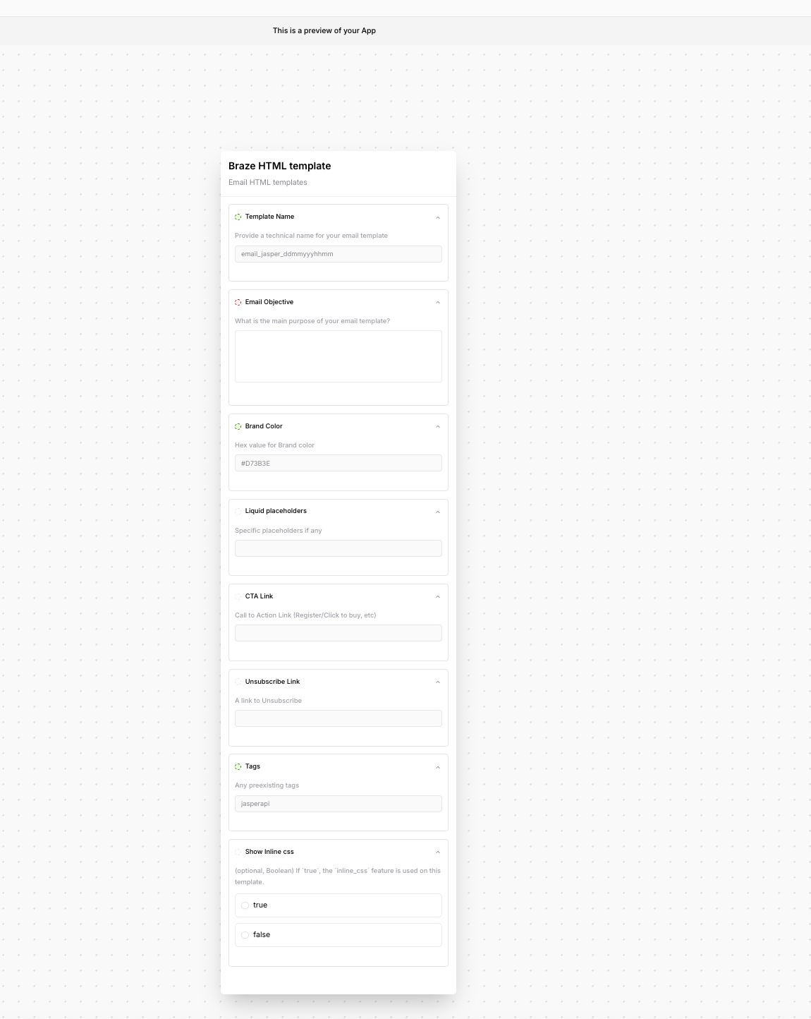 Jasper Braze カスタムアプリ。