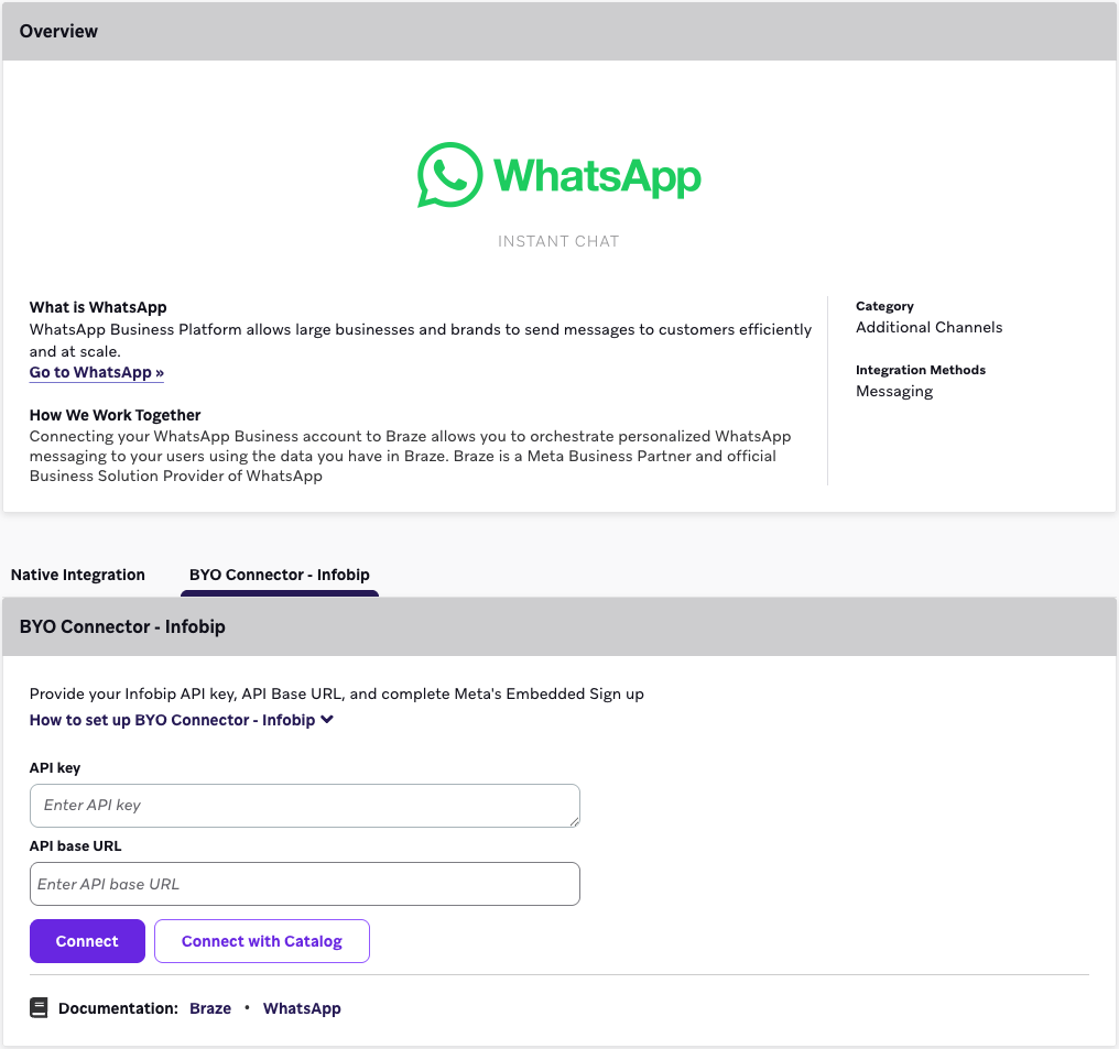 WhatsAppテクノロジーパートナーページ。