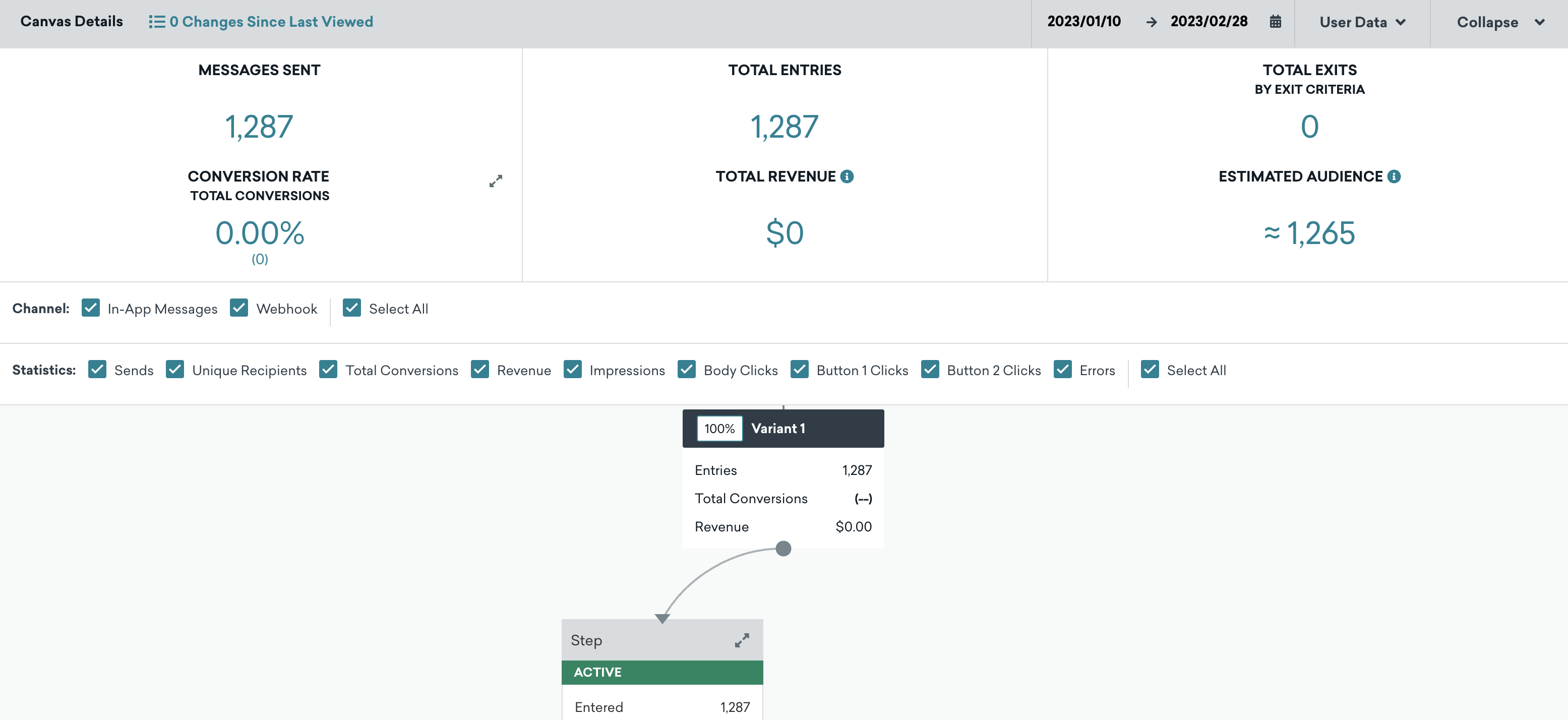 Braze のキャンバスの例。