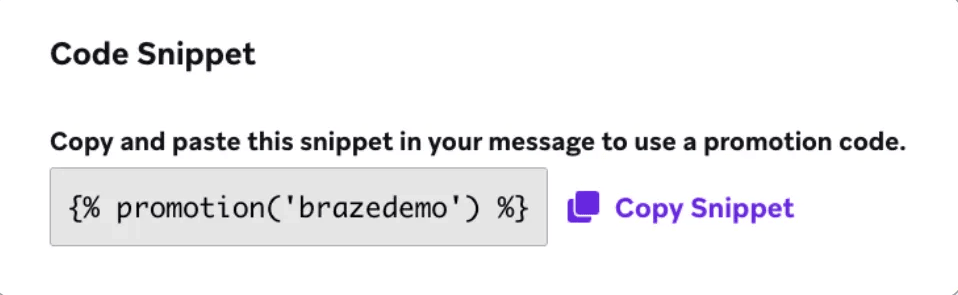 Um snippet de código Liquid com um botão para copiá-lo.