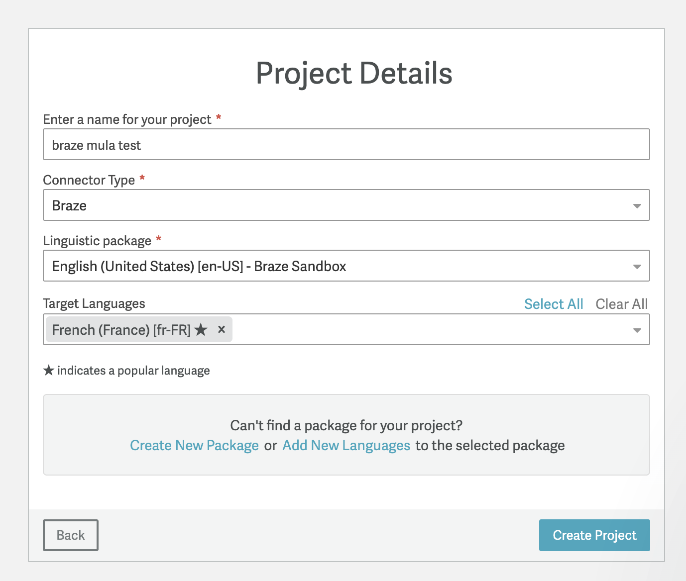 Conexão Braze em Smartling.