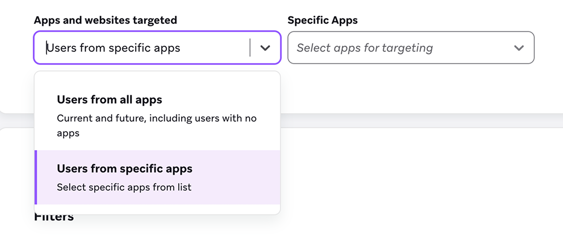 Segmento que direciona usuários de apps específicos.