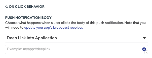The deep linking advanced setting in the Braze push composer.